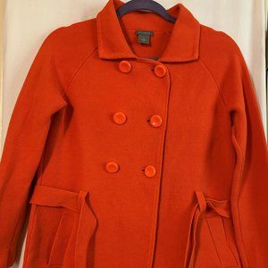 Ann Taylor Orange Cotton Sweater Jacket Size Medium